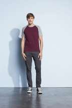 Футболка мужская двухцветная FUNKY 150, черная с серым меланжем