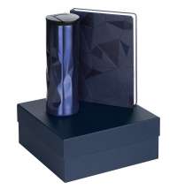 Набор Gems: ежедневник и термостакан, темно-синий