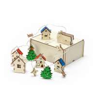 Елочная гирлянда с лампочками «Новогодняя» в деревянной подарочной коробке