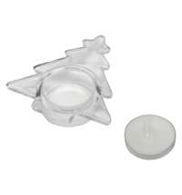 Подсвечник стеклянный со свечой