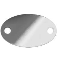 Шильдик металлический Alfa Oval, серебристый глянцевый