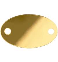 Шильдик металлический Alfa Oval, золотистый глянцевый