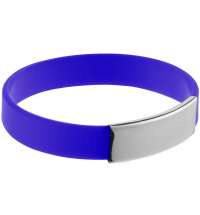 Силиконовый браслет Brisky с металлической шильдой, синий