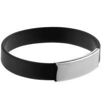Силиконовый браслет Brisky с металлической шильдой, черный