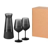 Подарочный набор декантер + 2 бокала для вина Black Edition, черный
