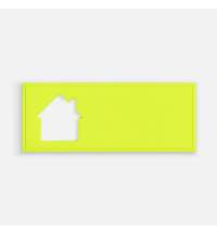 Лейбл из ПВХ с вырезом «Дом», желтый неон