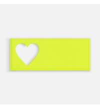 Лейбл из ПВХ с вырезом «Сердце», желтый неон