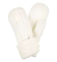 Варежки Knit Beat, белые (молочные)