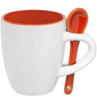 Кофейная кружка Pairy с ложкой, оранжевая