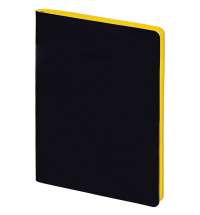 Ежедневник Doppio, недатированный, черный с желтым