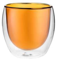 Стакан с двойными стенками Glass Bubble, желтый