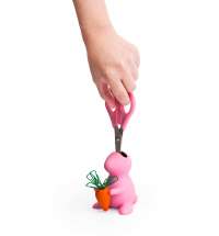 Ножницы и магнит со скрепками Bunny, розовые