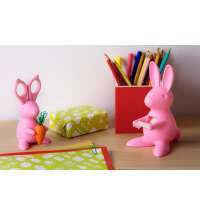 Ножницы и магнит со скрепками Bunny, розовые