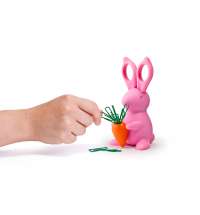 Ножницы и магнит со скрепками Bunny, розовые