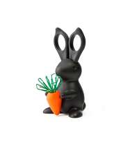 Ножницы и магнит со скрепками Bunny, чёрные