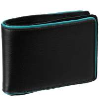 Кошелек Partinico, черный с бирюзовым