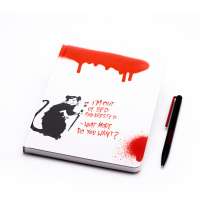 Набор Pininfarina Banksy Крыса: шариковая ручка GrafeeX и блокнот линованный из каменной бумаги, А5