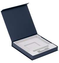 Коробка Memoria под ежедневник, аккумулятор и ручку, синяя