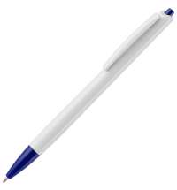 Ручка шариковая Tick, белая с синим