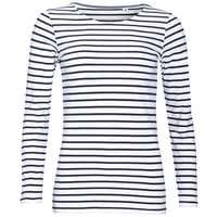 Футболка женская MARINE WOMEN, белая с темно-синим