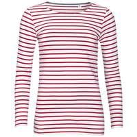 Футболка женская MARINE WOMEN, белая с красным