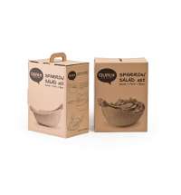 САЛАТНИЦА С ЛОЖКАМИ SPARROW, белая/зеленая