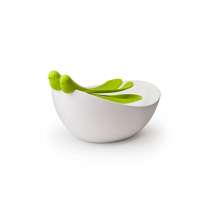 САЛАТНИЦА С ЛОЖКАМИ SPARROW, белая/зеленая