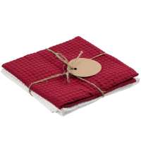 Набор кухонных полотенец Good Wipe, белый с красным