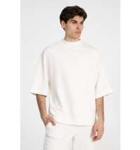 Футболка оверсайз унисекс T9, молочно-белая