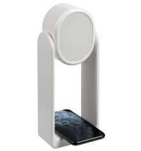 Настольная лампа с зеркалом и беспроводной зарядкой Tyro, белая