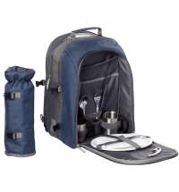 Набор для пикника Fridag на 2 персоны, темно-синий с серым