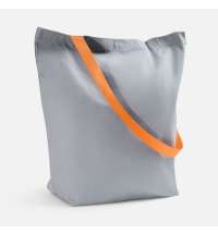 Шопер B5, серый с оранжевыми ручками