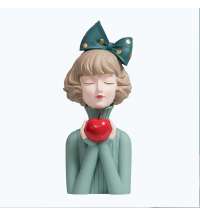 Статуэтка &amp;quot;Девушка с яблоком&amp;quot;, цвет зеленый