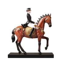 Статуэтка &amp;quot;Наездница и лошадь&amp;quot;, цвет коричневый