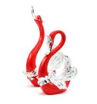 Набор статуэток &quot;Влюбленные лебеди&quot;, красные