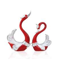 Набор статуэток &amp;quot;Влюбленные лебеди&amp;quot;, красные