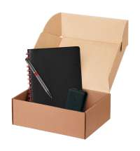 Подарочный набор Vista, черный/красный (ежедневник, ручка, аккумулятор)