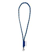 Шнурок для бейджа Tube Long, черный с синим