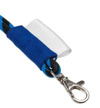 Шнурок для бейджа Tube Long, черный с синим