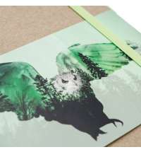 Скетчбук (Сова), 13х21 см, блок 96 стр. без печати. тонир. Бумага на обложку - крафт R1-88804KS