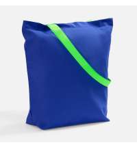 Шопер B5, синий с зелеными ручками