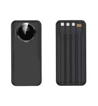 Зарядное устройство "Phantom" 10000 mAh с 4мя встроенными кабелями и цифровым индикатором заряда