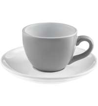 Чайная пара Cozy Morning, серая с белым