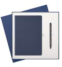 Подарочный набор Tweed, синий (ежедневник, ручка)