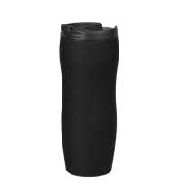 Термокружка с двойной стенкой Softoccino, черная-S