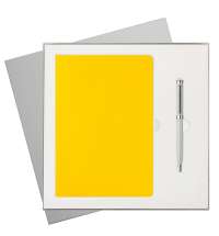 Подарочный набор Rain, желтый (ежедневник, ручка)