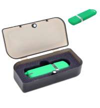 Флешка Shape с покрытием Софт Тач в футляре, зеленый