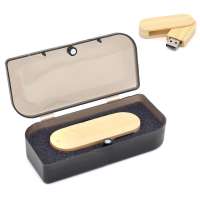 Флешка Green 16 Гб в футляре, светло-коричневый