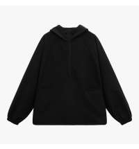 Ветровка (анорак) оверсайз унисекс RISSMAN, черная, размер XS/S