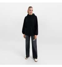 Ветровка (анорак) оверсайз унисекс RISSMAN, черная, размер XS/S